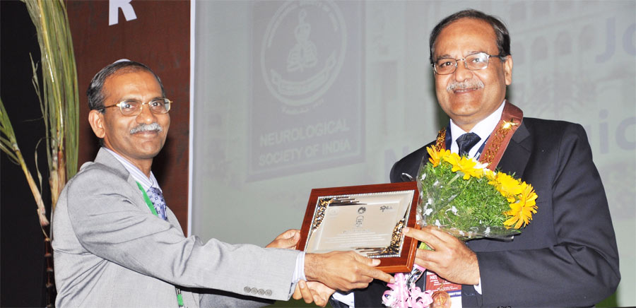 Beeing honoured as President of Neurological Society of India
