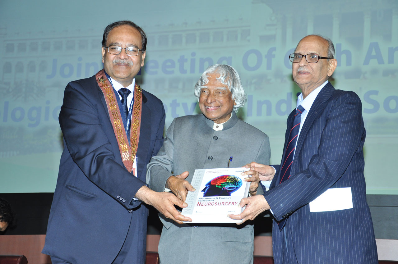 Releasing Text Book of Neurosurgery along with the President of India.